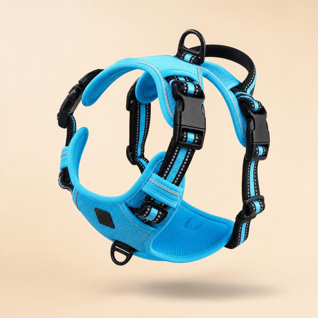 Arnés ROVYX Reflect360 turquesa y negro, vista completa